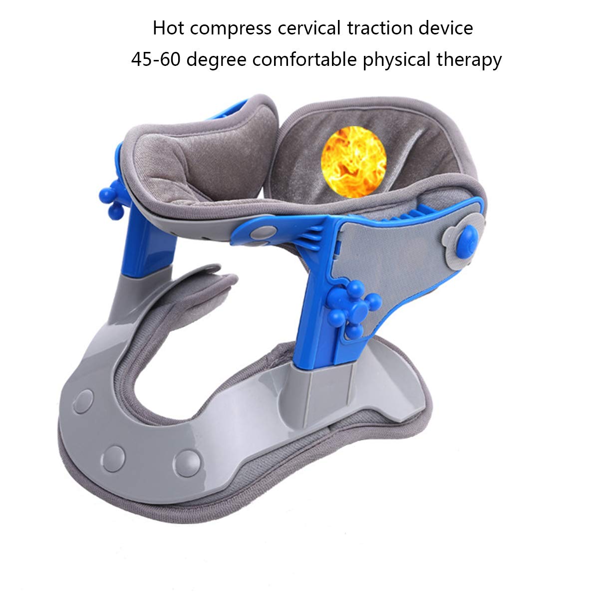 Dispositivo di Trazione del Collo, Dispositivo di Trazione Cervicale con Compressione a Caldo, Collare Cervicale per Alleviare Il Dolore al Collo