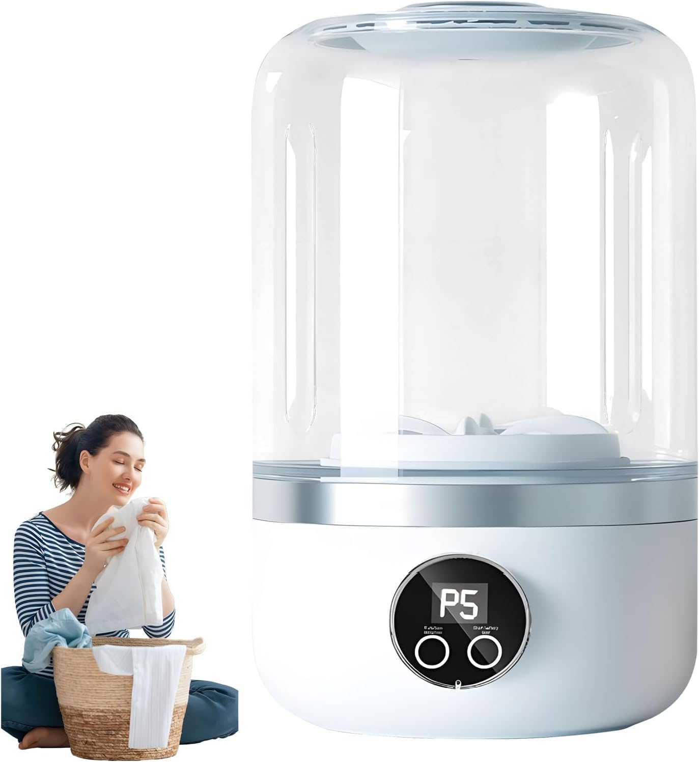 Underwear Washing Machine, 1.2L Mini Portable Washing Machine, Rechargeable Cordless Underwear Washer Deep Cleans Small Clothes for Apartment, Dorm, RV, Travel & Hotel Use