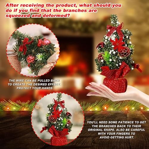 3 miniárvores de Natal, mini árvore de Natal de mesa, árvore de Natal artificial, mini enfeites de á