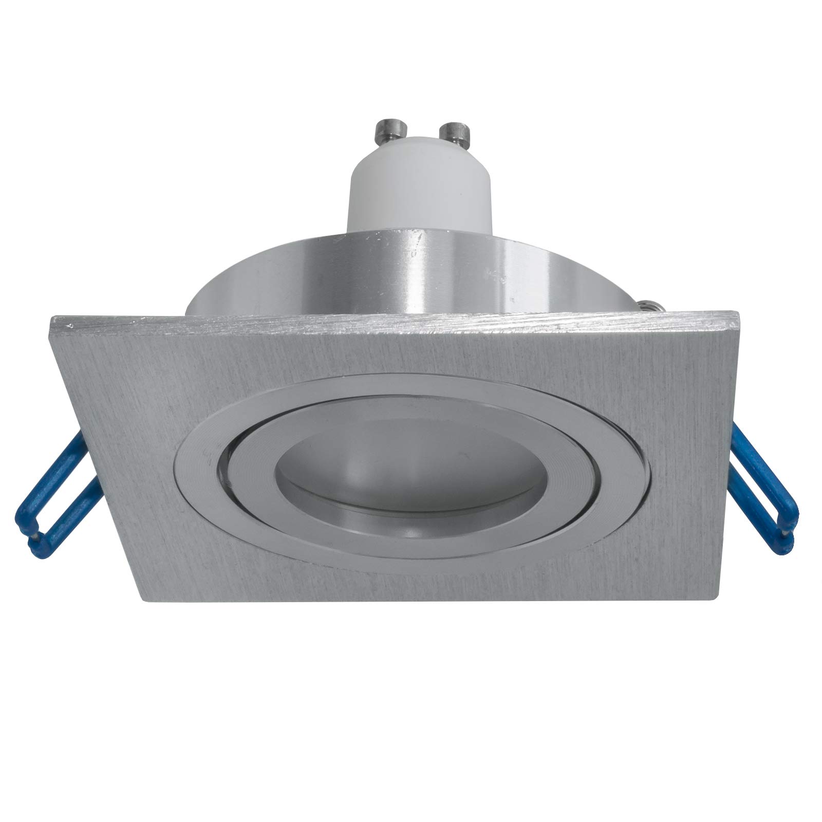 Faretto Da Incasso Quadrato Nickel Satinato - Aqua Lamp IP65 Per Soffitto, Con Portalampada GU10, Alluminio - 2