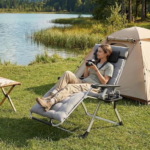 Premium Outdoor Chaise Lounge Chairs, Oversized Zero Gravity Chair, Grey by Alpen - Used condition - Image 7