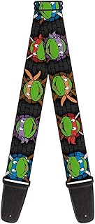Teenage Mutant Ninja Turtles Buckle-Down Guitar Strap - Classic TMNT Expessions/Battle Gear Gray/Multi Color - 2