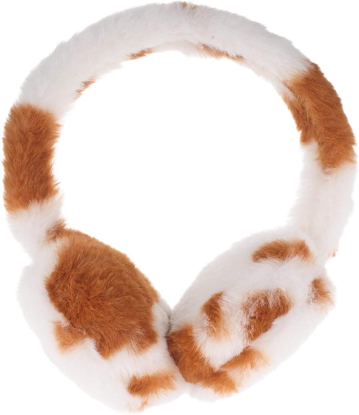 DOITOOL Foldable Leopard Print Plush Ear Muffs for Men Women, Warm Winter Ear Warmer Earmuffs with Soft Fleece Lining, Cute Cold Weather Protection Accessories