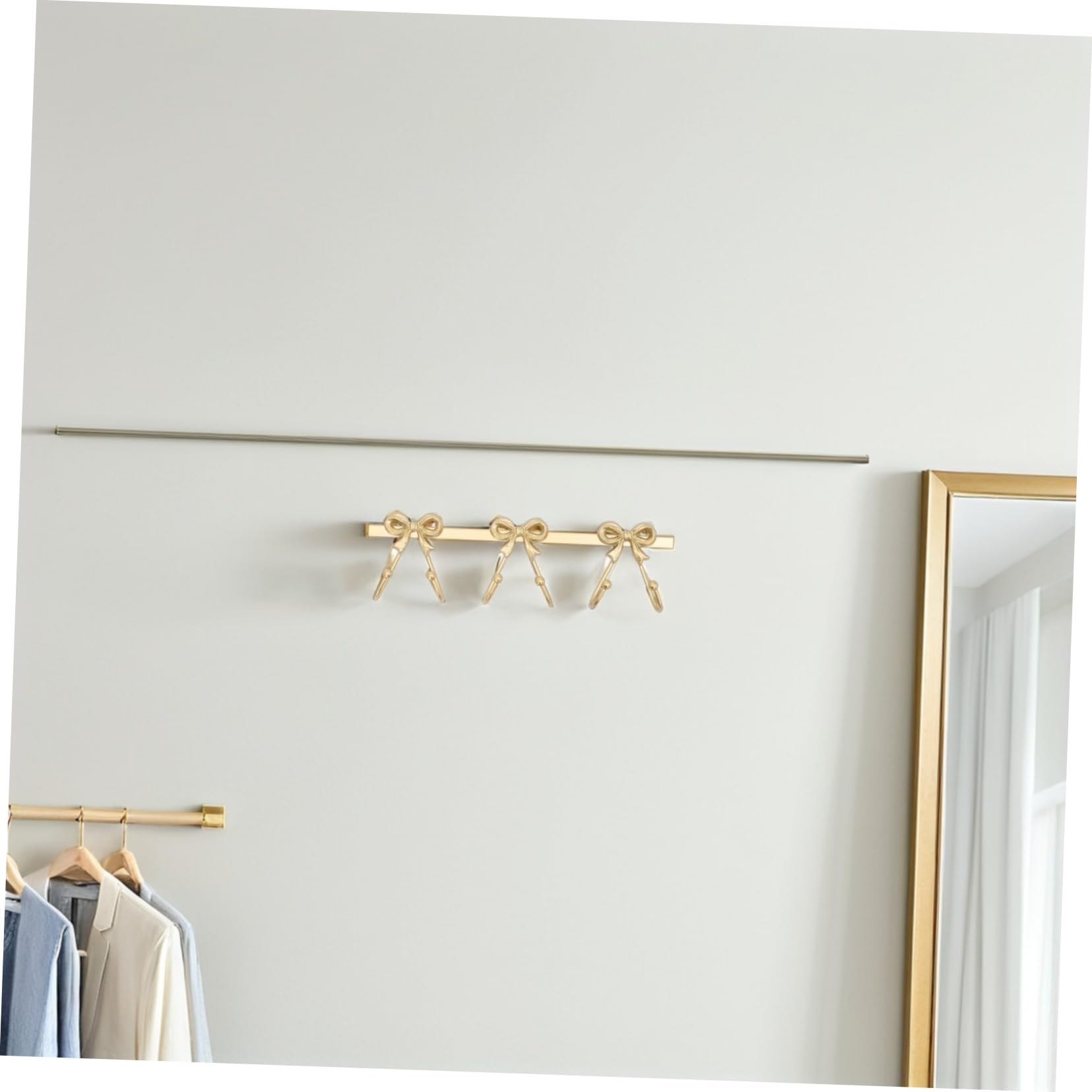 Gancio Di Ferro Fiocco Dorato Appendiabiti Per Bagno e Casa Gancio Portaoggetti in Metallo Per Cappello Borsa Chiave Organizer Da Parete Rustico