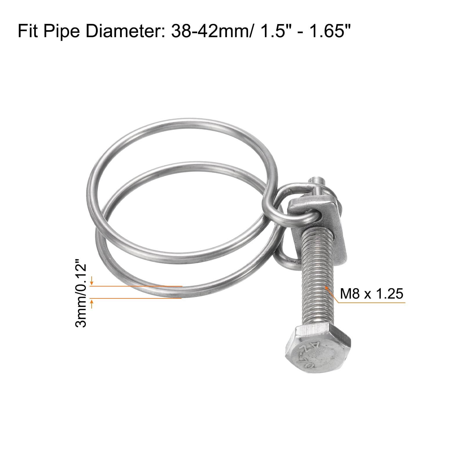 Sourcing Map Schlauchschellen Edelstahl – 10 Stück, Verstellbar 25–29 Mm, Mit M8 Schraube Für Schläuche & Pumpen