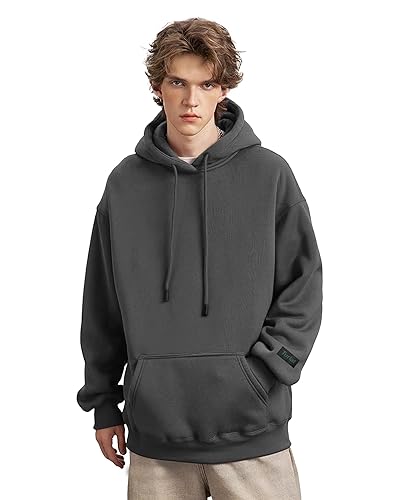 Mens Hoodie Heavyweight Fleece Hoodie Sweatshirt for Men Oversized Pullover