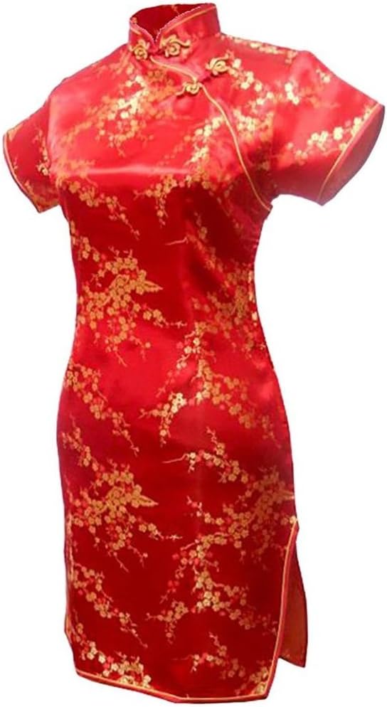 Shanghai Story Women's Floral Short Qipao Rayon Cheongsam Chinese Dress