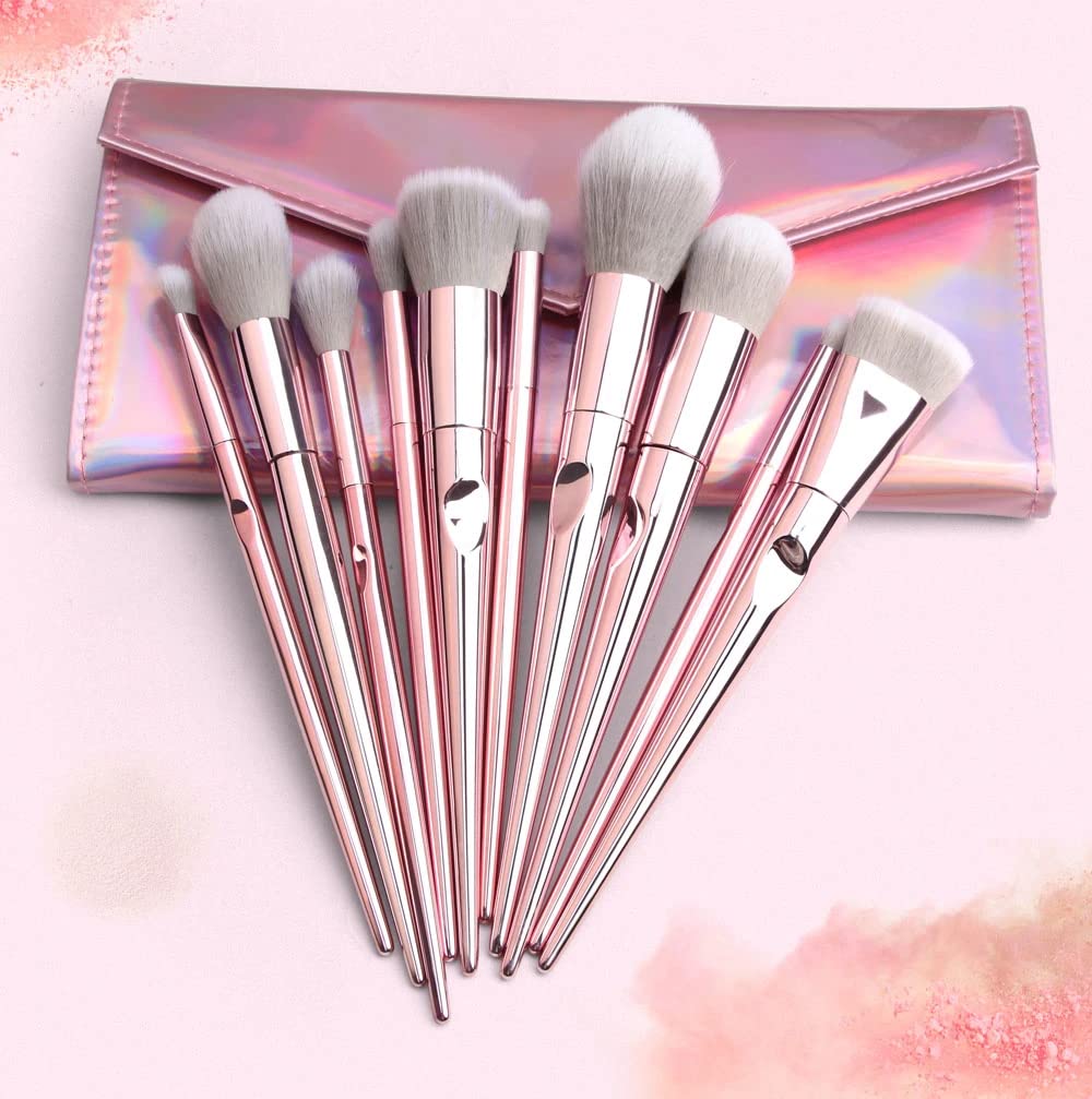 HUDA GIRL BEAUTY Professional Makeup Brush Set of 10 Brushes with