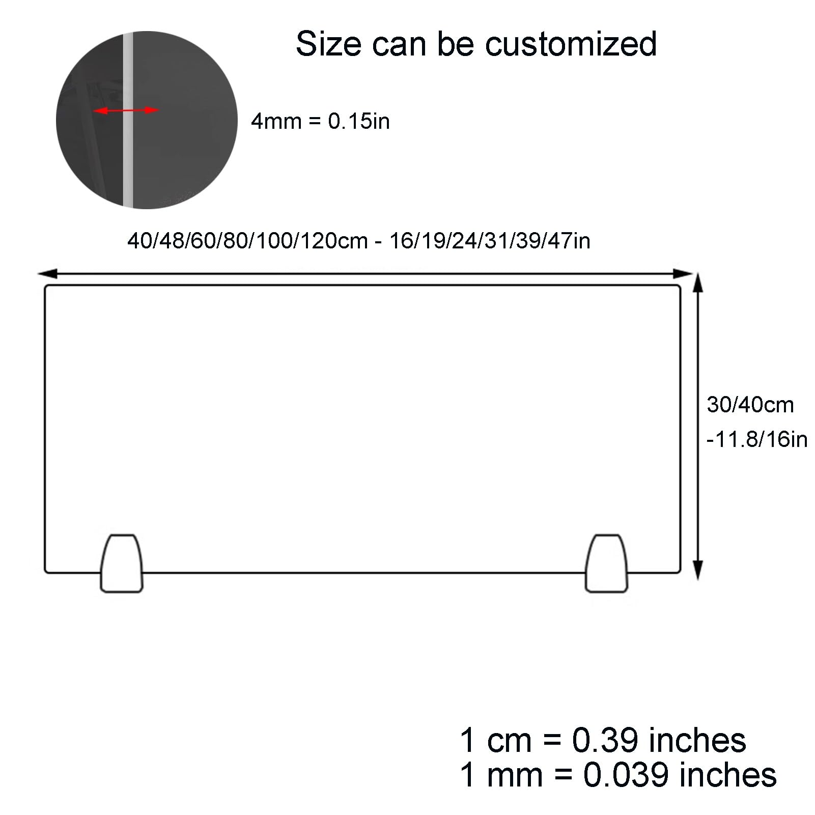 Cloison de séparation de bureau autoportante en acrylique pour salle de classe et bureau – Panneau de table absorbant le bruit