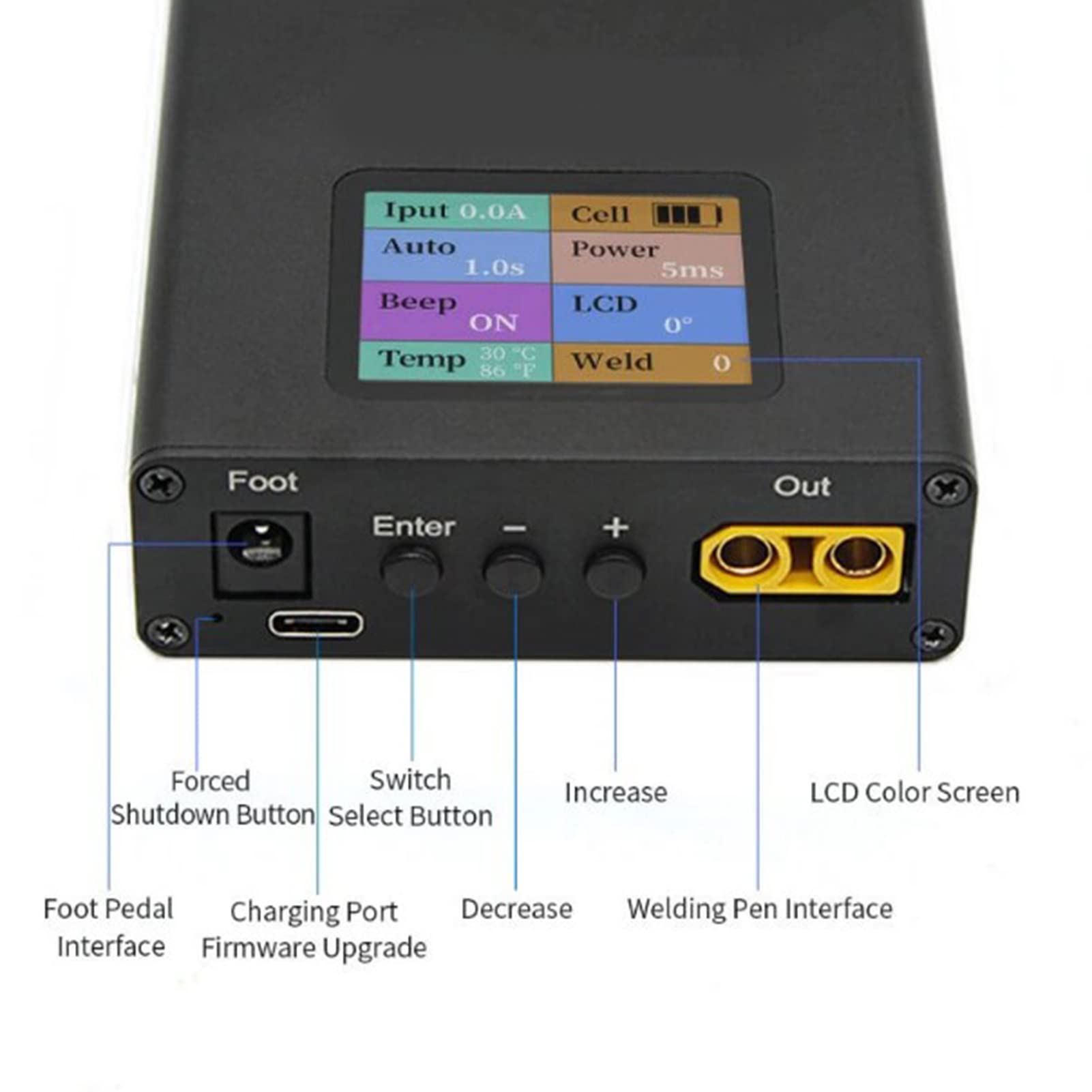 Mini Spot Welder Machine DIY Battery Spot Welder Portable Rechargeable Spot Welding Machine with LCD Screen 100?240V SQ?SW2(US Plug)