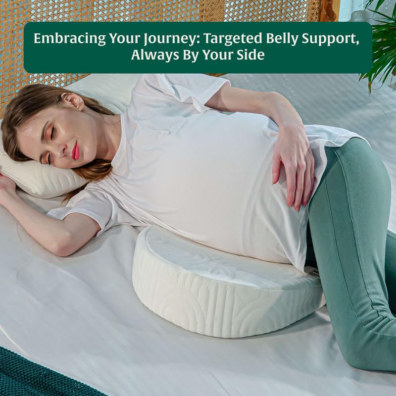 Image of The White Willow Pregnancy Pillow for Women - Memory Foam Maternity Wedge for Belly & Back Support, Ideal Sleeping Pillow for First-Time Moms - Classic White