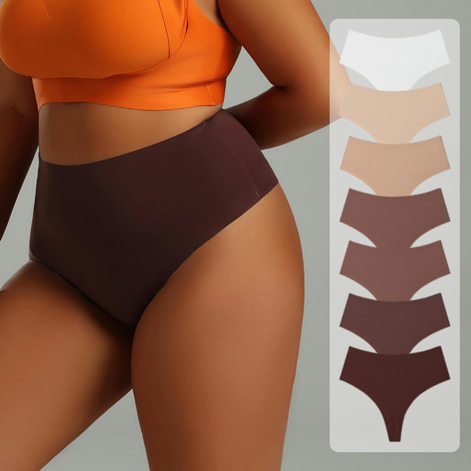 Ropa Interior Mujer 5 Paquetes Tangas para Mujeres Bragas Talla Grande Elevación Sin Espectáculo Ropa Interior Ropa Interior De Seda para Mujeres-White 5pc-1xl