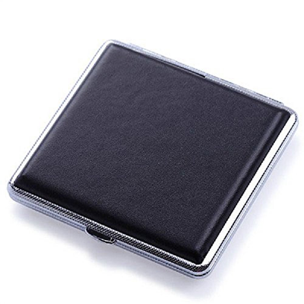 Amazon.co.jp: 【la select】シガレットケース 黒 レザータイプ タバコ