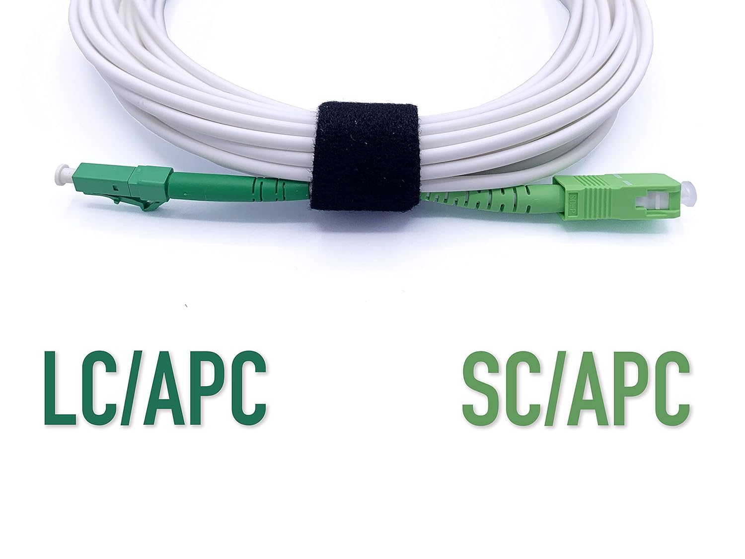 Elfcam® - Cavo Fibra Ottica LC/APC per SC/APC Simplex Monomodale 9/125μm OS2 LSZH, Bianco (2M)