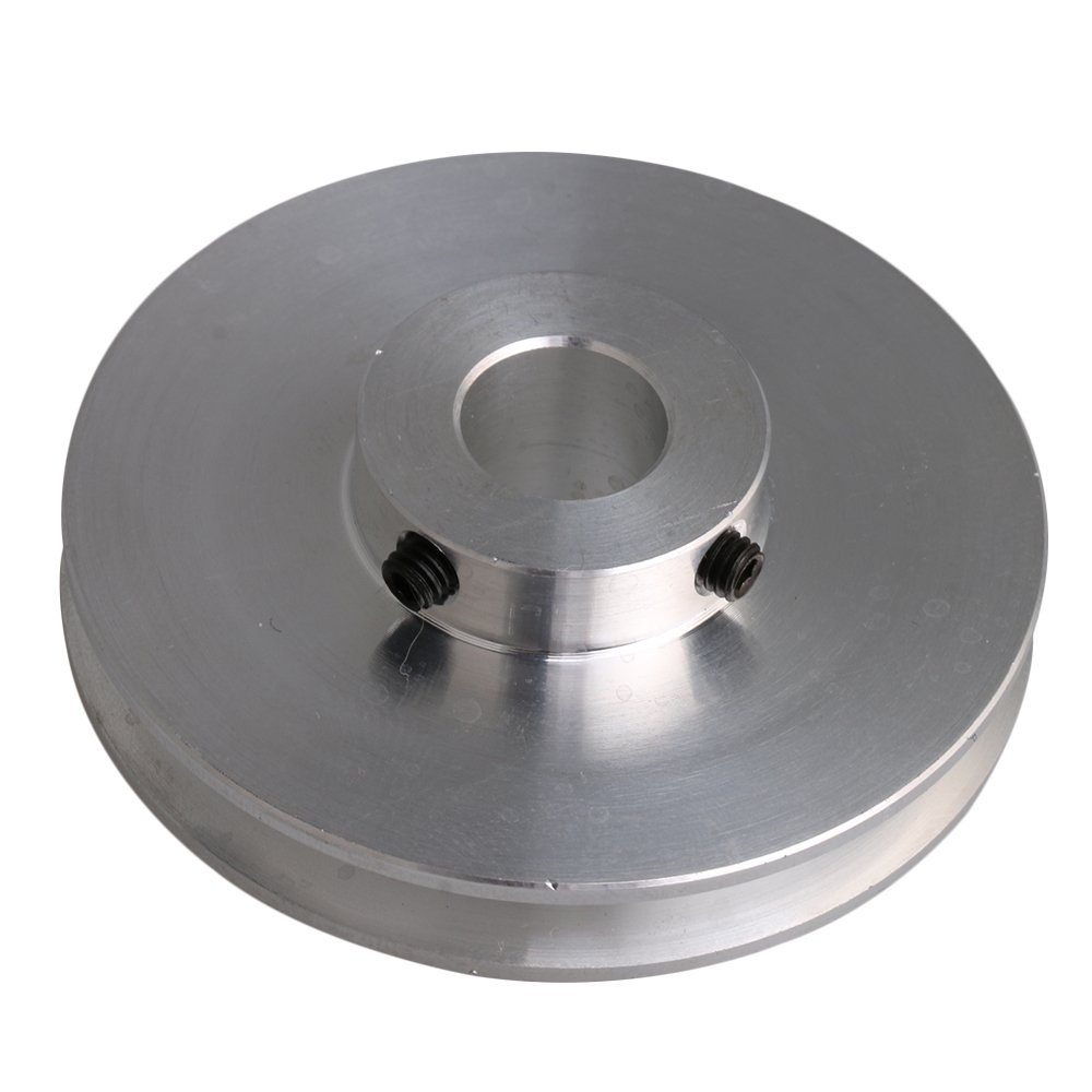 58x16x12MM Silver Aluminum Alloy Single Groove 12MM Fixed Hole Pulley for Motor Shaft 3-5MM PU Round Belt