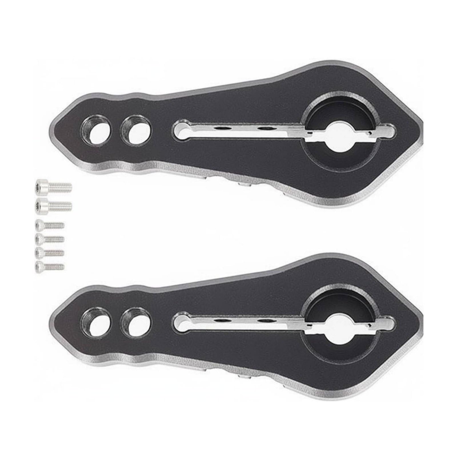 2 Pieces Split-Clamp Mount M3 Thread Servo Arm CNC Machined Aluminum Clamping Servo Arm Anodized Finish RC Car Steering Arm High Precision, Dark Gray-image-6
