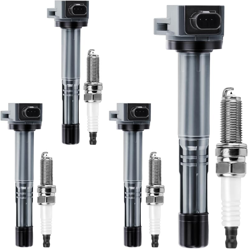 Kit de bobinas de ignição Motorevo UF602 com velas de irídio para Honda 2.4L e Acura 2.4L – 4 bobinas e 4 velas