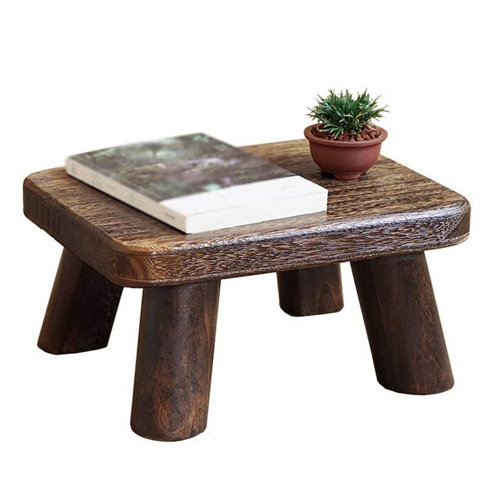 SENNIAN Reposapiés Taburetes Reposapiés Taburete de Trabajo Mesa de Centro de Madera Maciza Taburete para Sentarse Cambiar Zapatos Zapatería Puesto de Flores Burning Paulownia Small Dwarf