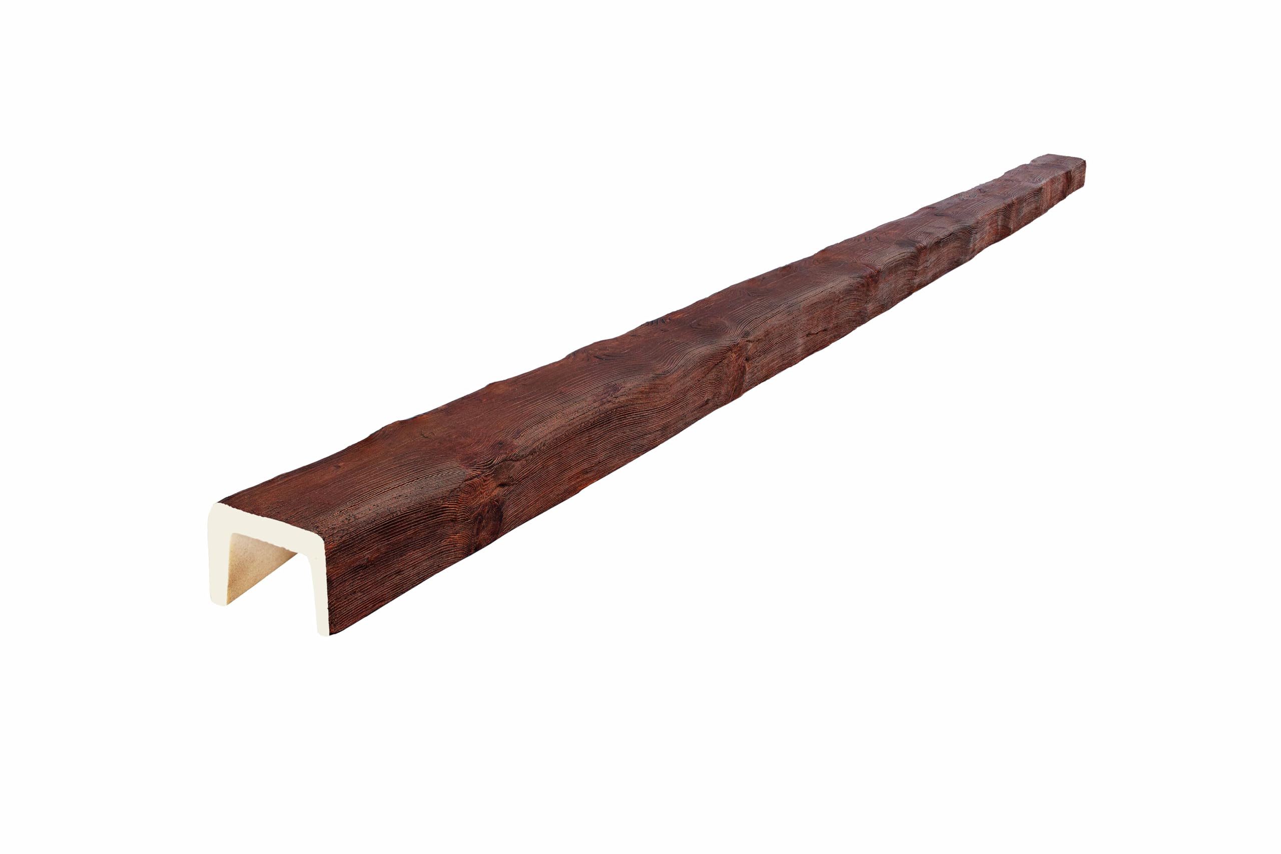 VIGA IMITACION MADERA DECORATIVA DE POLIURETANO 12.5CM DE ANCHO X 8CM DE ALTO X 3 METROS DE LARGO (Nogal)