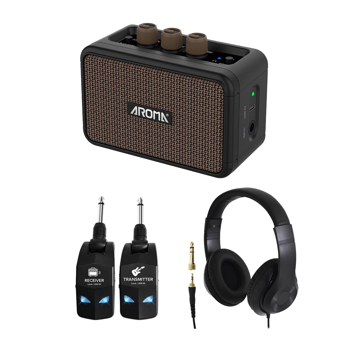 Amazon | AROMA AG-04 + ヘッドホン + LGW-01 セット ミニアンプ