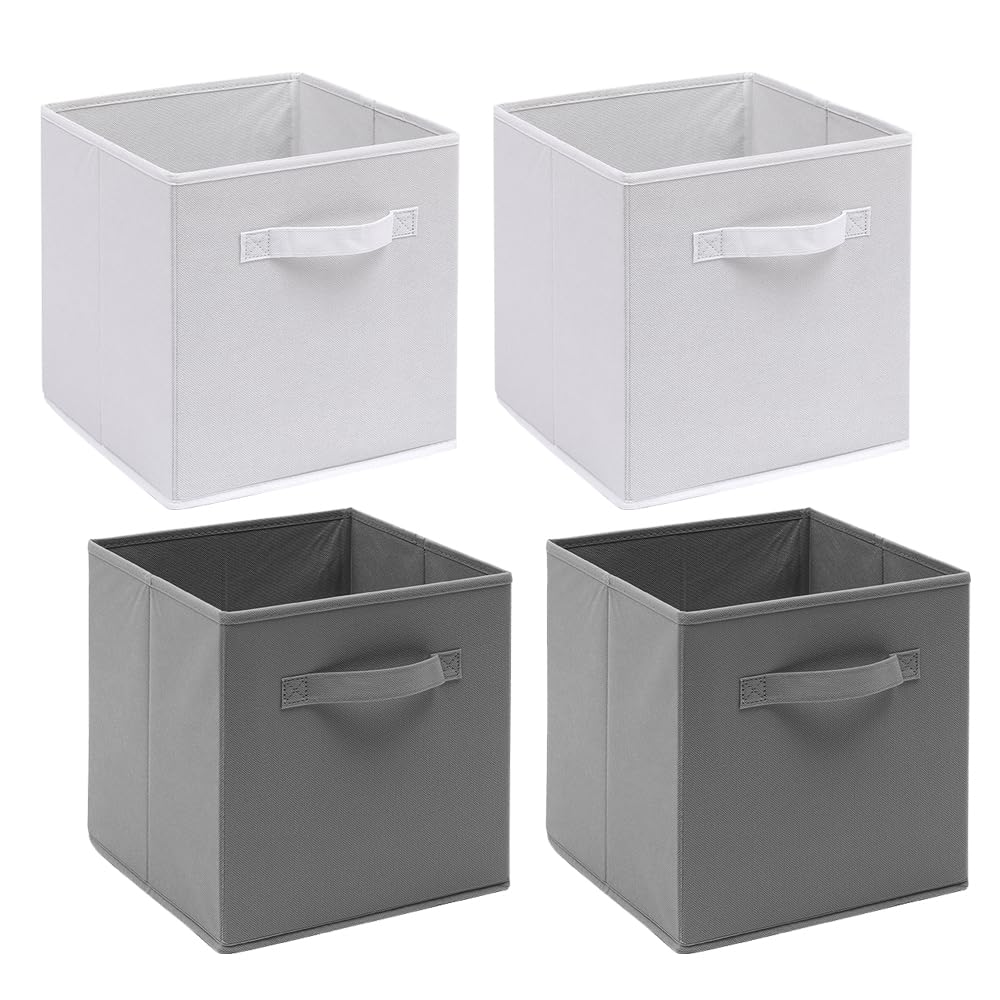Homullel Foldable Storage Cube Boxes Set of 4, Storage Unit Box with Handle, Collapsible Storage Bins Organiser for Shelf Closet Organization — image 1