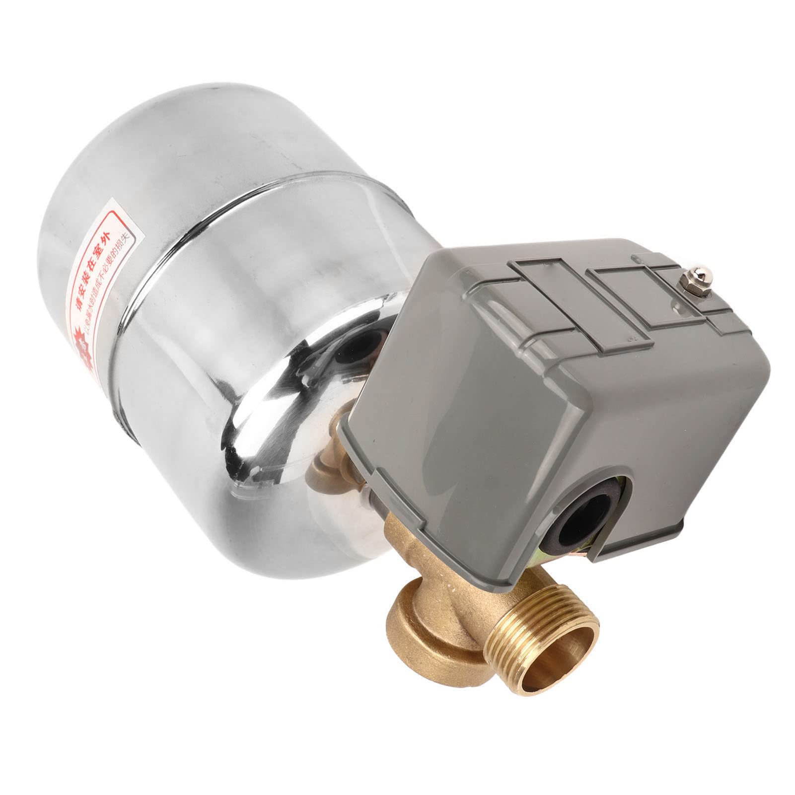 Pompe Auto-amorçante, Interrupteur de Pression, Conception en Métal Durable avec Clapet Anti-retour en Cuivre pour Pompe à Eau Propre de Jardin, 1 Ensemble
