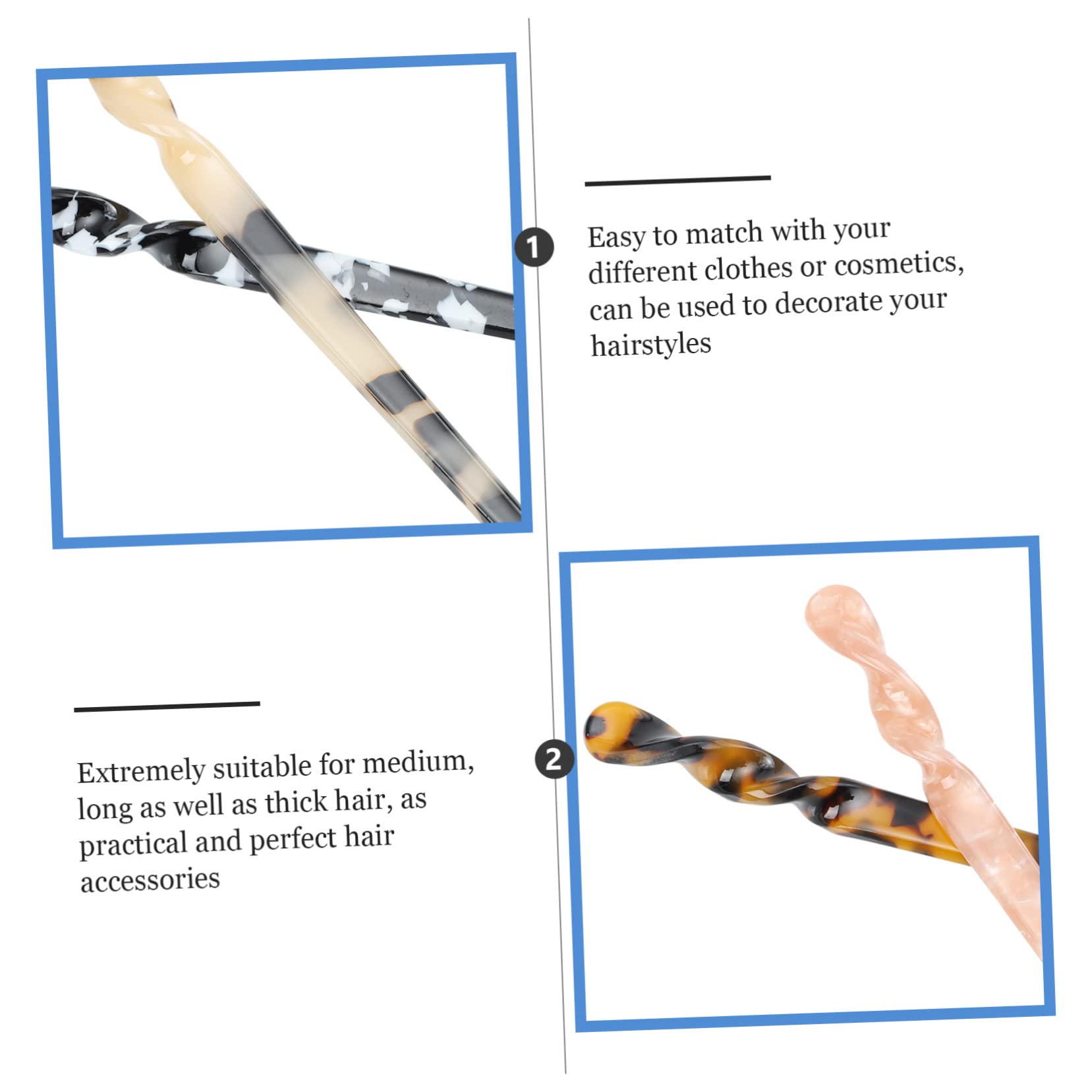 MAGICLULU Stk Haarnadel Haarschmuck Haar Klammern Haarstäbchen aus Acetat Haarstäbchen für Brötchen Haarspangen Essstäbchen Damenhaarstäbchen Haargabelstöcke für Frauen Jahrgang Haarstock