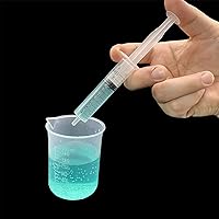 Vista 3 de Paquete de 10 jeringas de 0.3 fl oz para líquidos, orales, laboratorios científicos, medición, dispensación, con tapa, jeringas de 10 cc