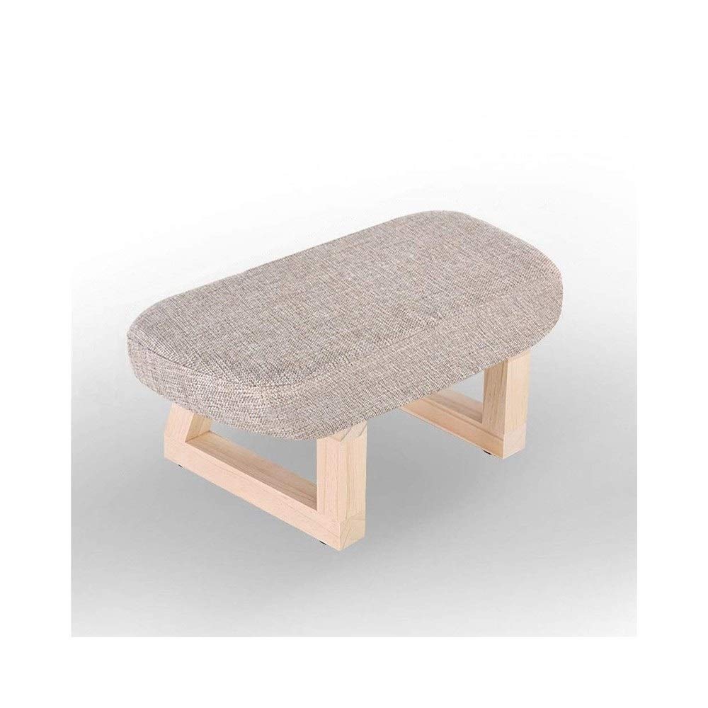 Petit banc rétro amovible en tissu uni avec structure en bois massif
