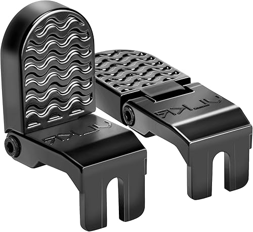 TOBWOLF 1 Pair 10 MM 15 MM U Slot Bicycle Rear Pedals Folding Foldable Non-Slip Rear Seat Footrest Pedals Cycling Accessories for Mountain Bike