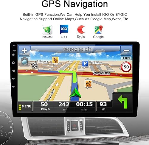 Miniatura 6 de GOJOHO Para Jeep Grand Cherokee Radio 2004 2005 2006 2007 10.1 "IPS Pantalla táctil incorporada Apple CarPlay Andriod Auto GPS Navegación Bluetooth