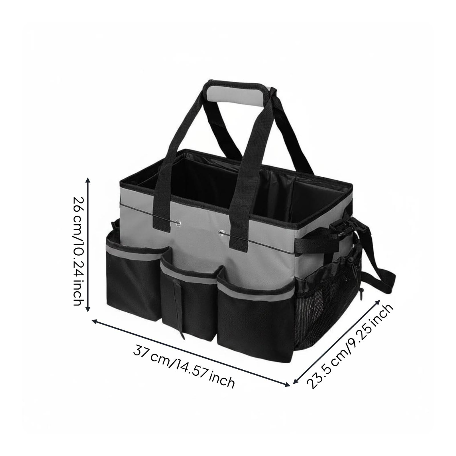 Cleaning Utility Pouch Borsa Portaoggetti Pulizie Organizer Tote Secchiello con Scomparti Multipli Materiale Oxford 600D con Manici E Tracolla Adatta, Viola