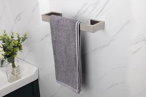 Miniatura 2 de TocTen Toallero de Baño - Base Cuadrada Engrosada de Acero Inoxidable SUS304 Barra de Toallas para Baño, Accesorios de Barra de Baño Varilla de
