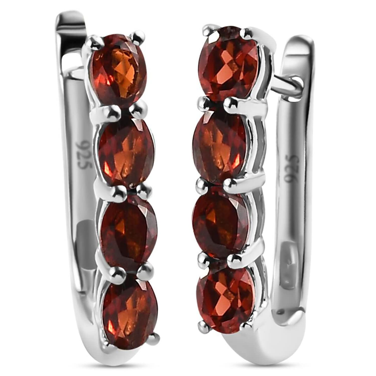 TJCSterling Silver Hoop Earrings for Women in Platinum Plated Silver Fish Hook 925 Solid Silver Birthstone Earrings Birthday Anniversary Daughters Gift for Wife Girlfriend Mum