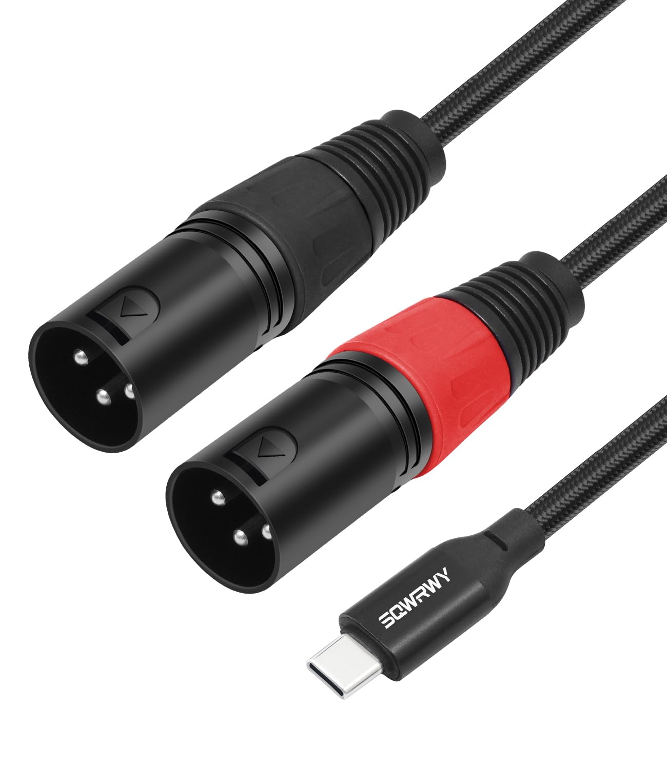 Kabel audio USB C na Dual XLR, 2 m, stereo typu C na 2 XLR kabel rozdzielający Y do smartfona, laptopa, tabletu do aktywnego głośnika, miksera, wzmacniacza, kompatybilny z Windows, MacOS, iOS