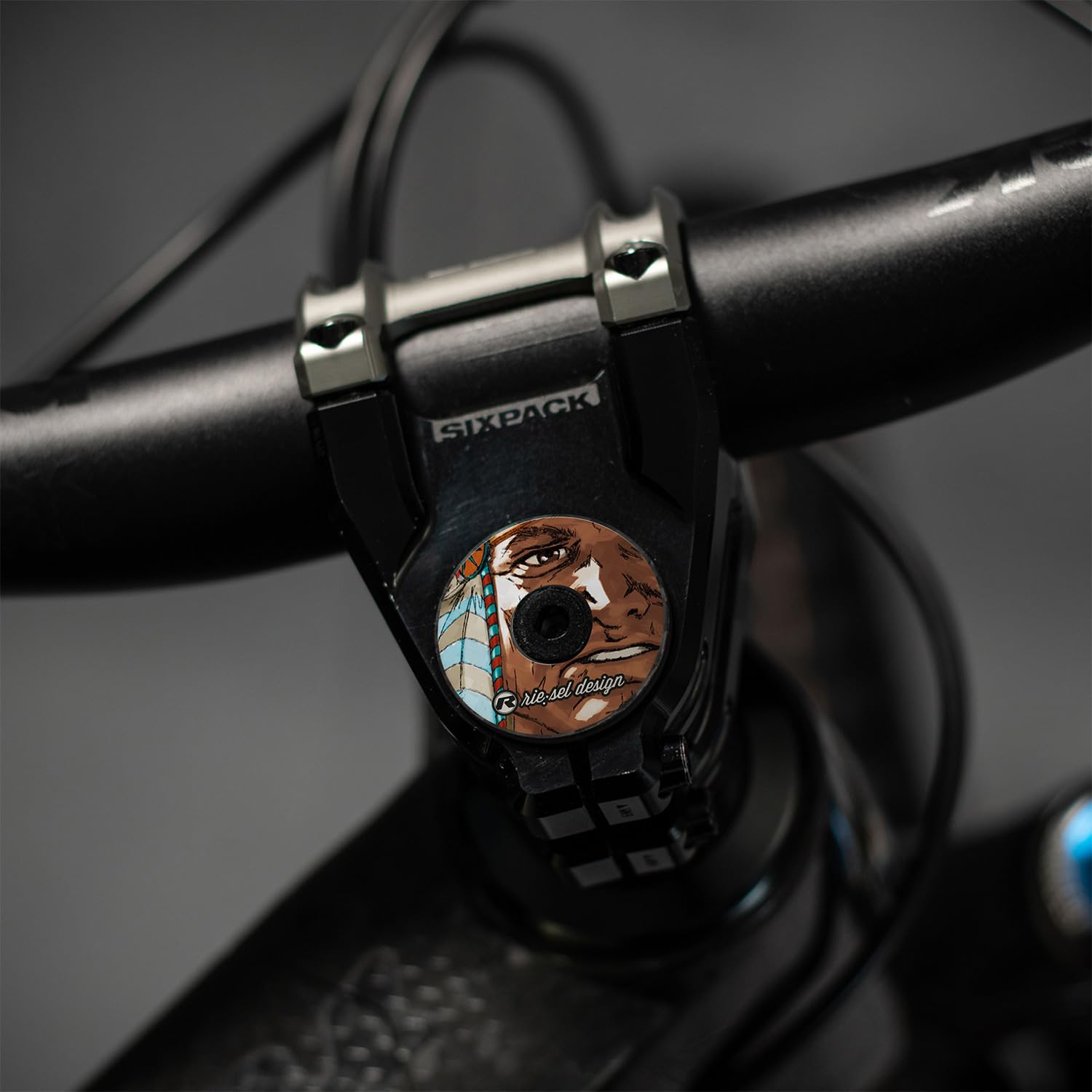 Riesel Design - STEM Cap - High-End Carbon Bicycle Steering Cap with Anodised Aluminium Screws - 6 g - Size 1 1/8 Inches - Chief - Image 2