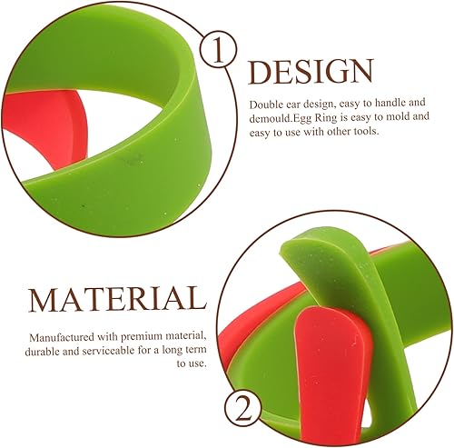 Miniatura 8 de FUNOMOCYA 8 moldes para panqueques para niños, anillos de tortilla, para hacer sándwiches de huevo, moldes de anillo de plantilla circular para