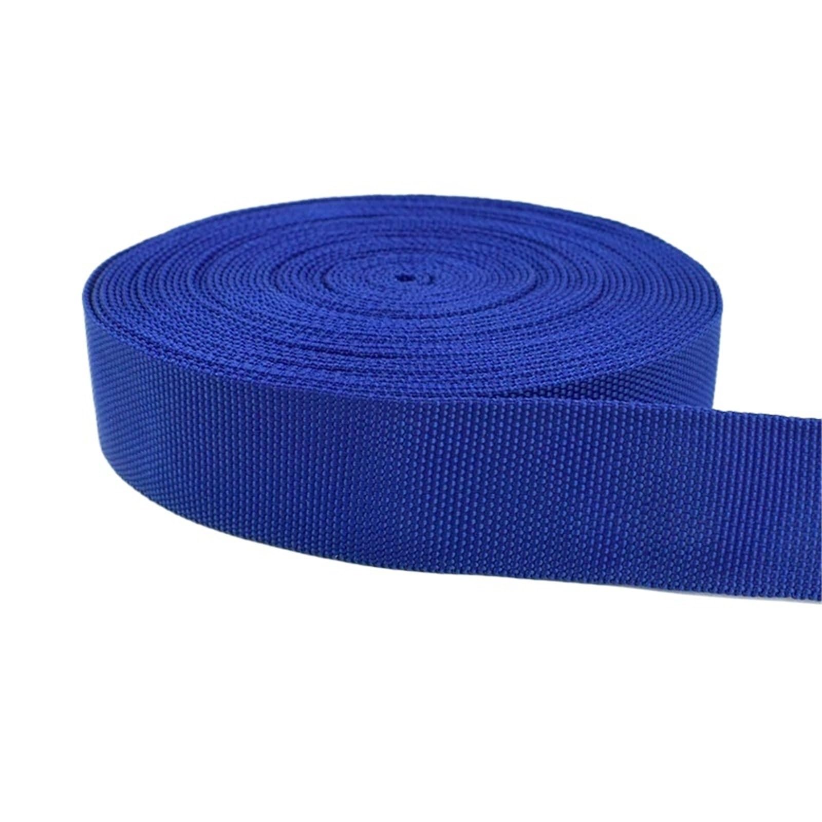 Sangle tubulaire en polyester bleu anti-effilochage ruban creux resistant de 10m pour couture
