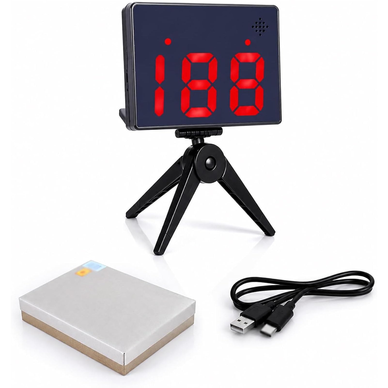 Sensor de velocidad por radar recargable para entrenamiento deportivo