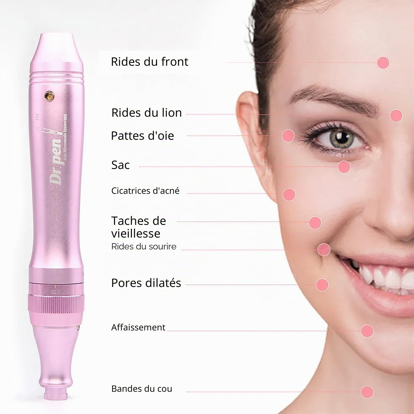 Dr.pen Ultima M7 Microneedling, Appareil Électrique Authentique de Microneedling, Micro Rouleau Derma Automatique pour les Soins de la Peau, avec Cartouches 12 Pin x 12 & 36 Pin x 10