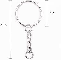 Vista 3 de KINJOEK 600 llaveros de 1 pulgada y 0.984 in, piezas de llavero dividido de metal, cadena chapada en níquel, llavero plateado con anillo de salto