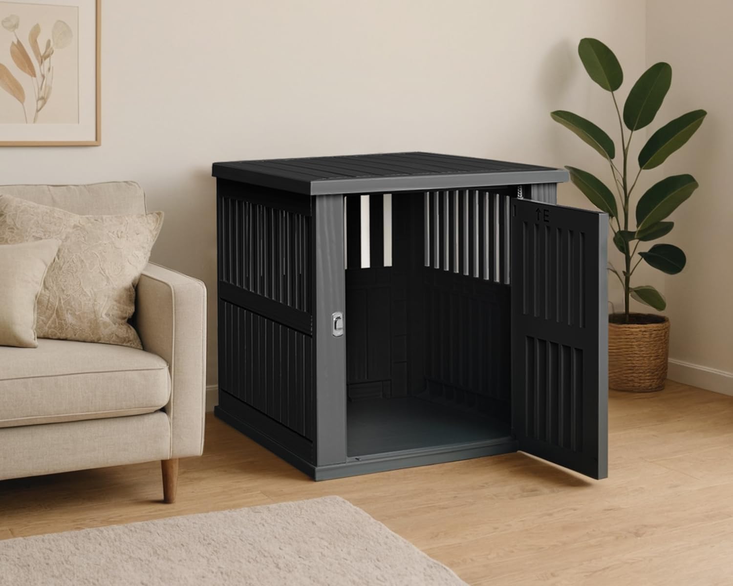 Durable Resin Chicken Coop End Table, Weatherproof Ventilated Hen House with Secure Lock, Multi-Use Indoor/Outdoor Poultry Cage for 2-3 Chickens (39.27" L x 28.35" W)