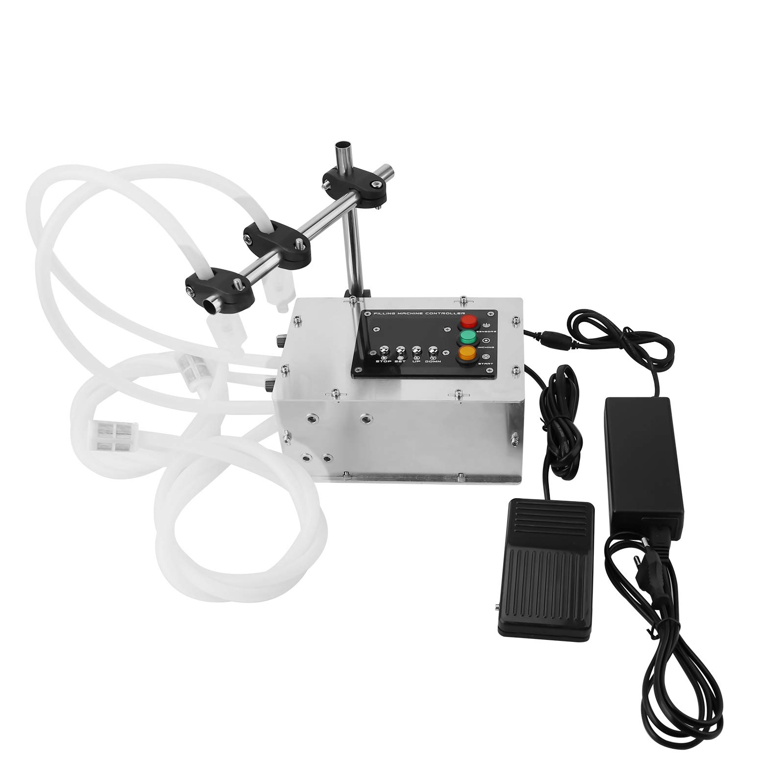 Dual-heads Automatic Liquid Filling Machine with Pedal 1.5L/min 2-1500ml Heat Resistant Electric Liquid Filler for Beverages, Wine, Milk