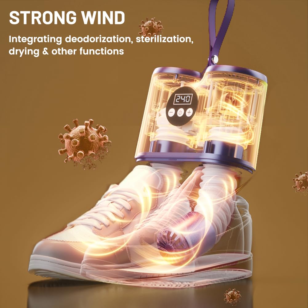 Flintronic Seche Chaussure Electrique, Seche Chaussure de Ski, Seches Bottes Chaussure de Ski, Pliable Réglable avec Minuterie, pour Sécher Bottes Gants Chapeaux