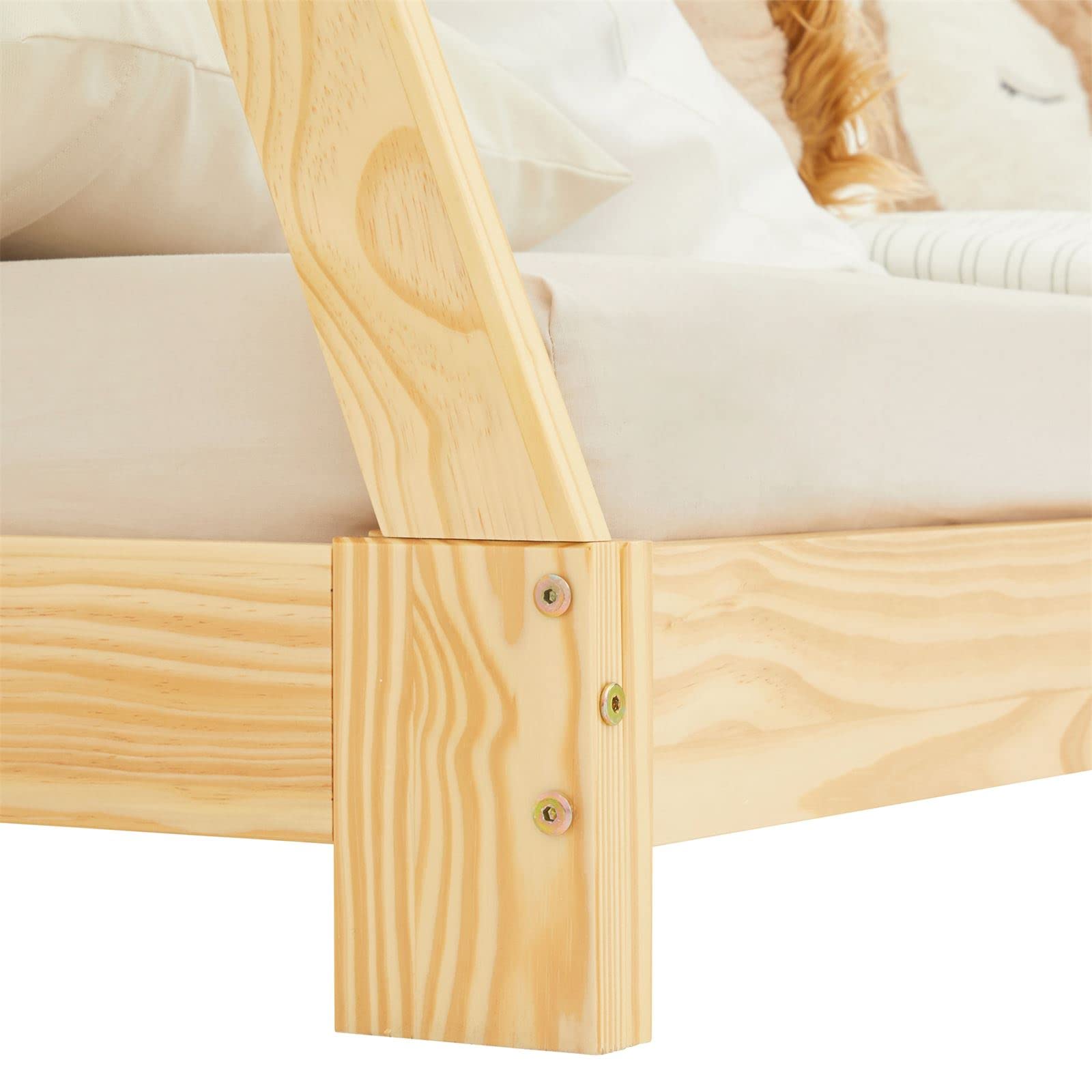 IDIMEX Lit Montessori tipi Elin, 90 x 190 cm lit cabane Enfant en pin Massif Vernis Naturel