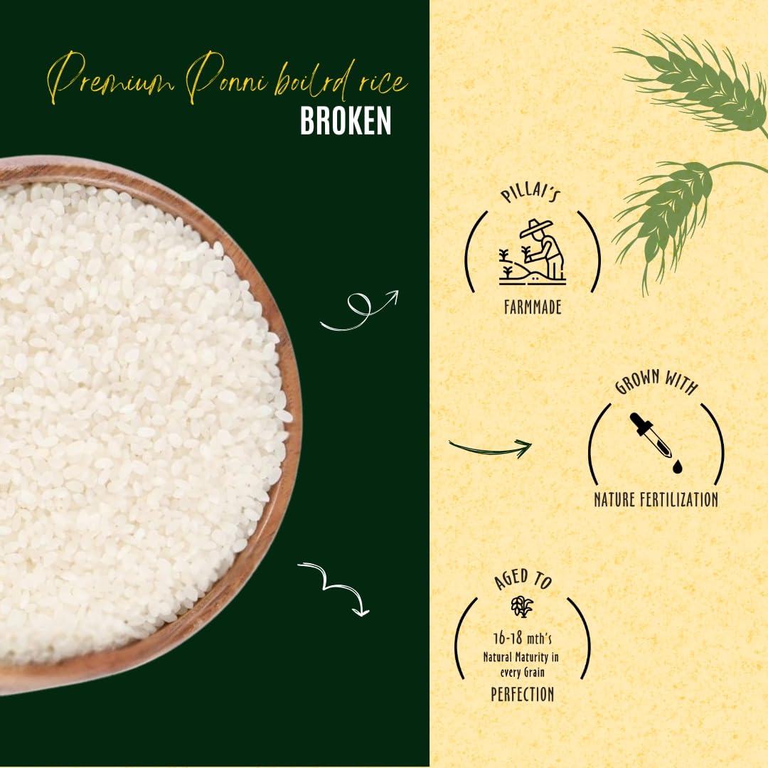 RR PILLAI'S Premium Ponni Boiled Rice (Broken) - 2kg, Cooks Faster - Image 6 thumbnail