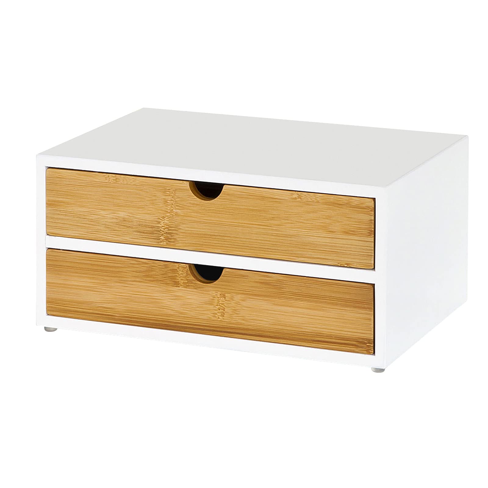 SoBuy Soporte Cápsulas con 2 Cajones, antideslizante & compacto, 30×20×14cm | Portacápsulas con 20 kg de carga, diseño sencillo, MDF/bambú, para cocina & zona café, FRG180-WN