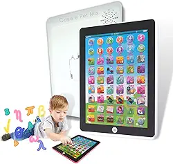 Tablet Educativo Brinquedo Interativo Educacional Multifunções Interativo Infantil Inglês Português 54 Funções (Branco)