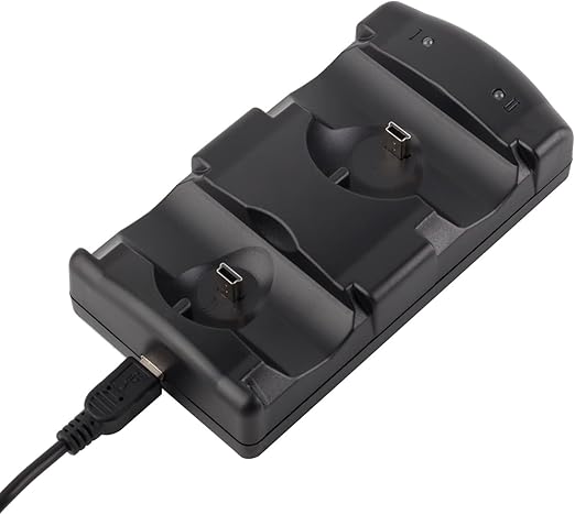 VSEER PS3 Controller Charging Dock Charging Station 2 in 1 with LED Light Indicator Compatible for Original PS3/MOVE Controller, Black