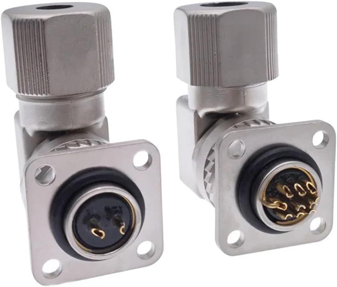 DB15 Data Cable Connector VGA Panel Mounting D Type 3 Rows 15pin Port Socket Female Male Adapter DP15 1Pcs(Angle 2Pin)